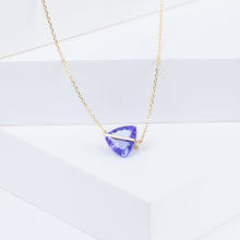Load image into Gallery viewer, Band one-of-a-kind trillion cut tanzanite necklace
