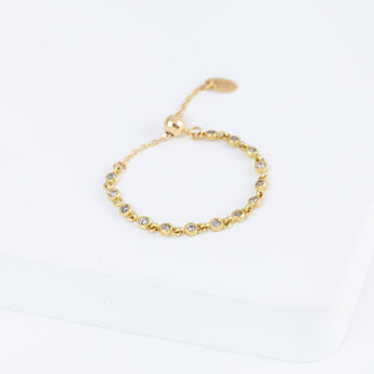 Dew chain diamonds ring