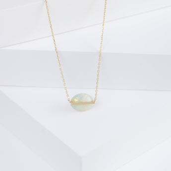 Band one-of-a-kind Australian opal necklace