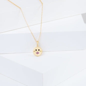 Oval mouth face pendant necklace
