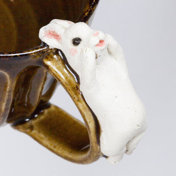Yukurite - Ceramic mug cup with white bunny