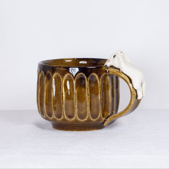 Yukurite - Ceramic mug cup with white bunny