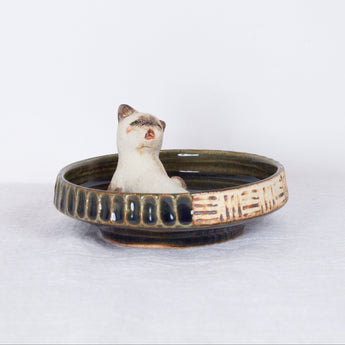 Yukurite - Ceramic small plate with siamese cat
