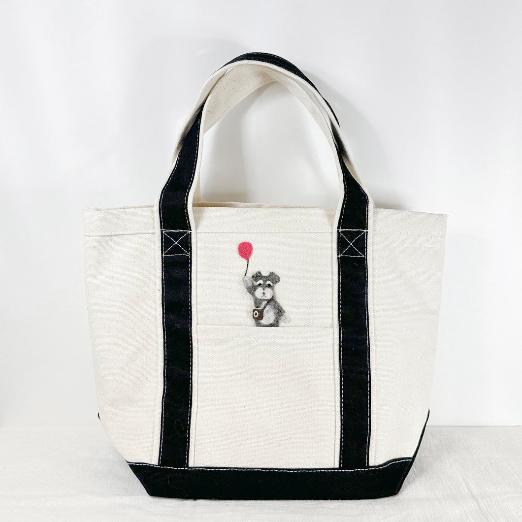 Fluffy - small Schnauzer tote bag