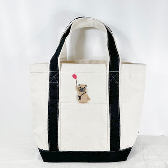 Fluffy - small Pug tote bag