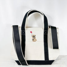 Load image into Gallery viewer, Fluffy - small Pug tote bag
