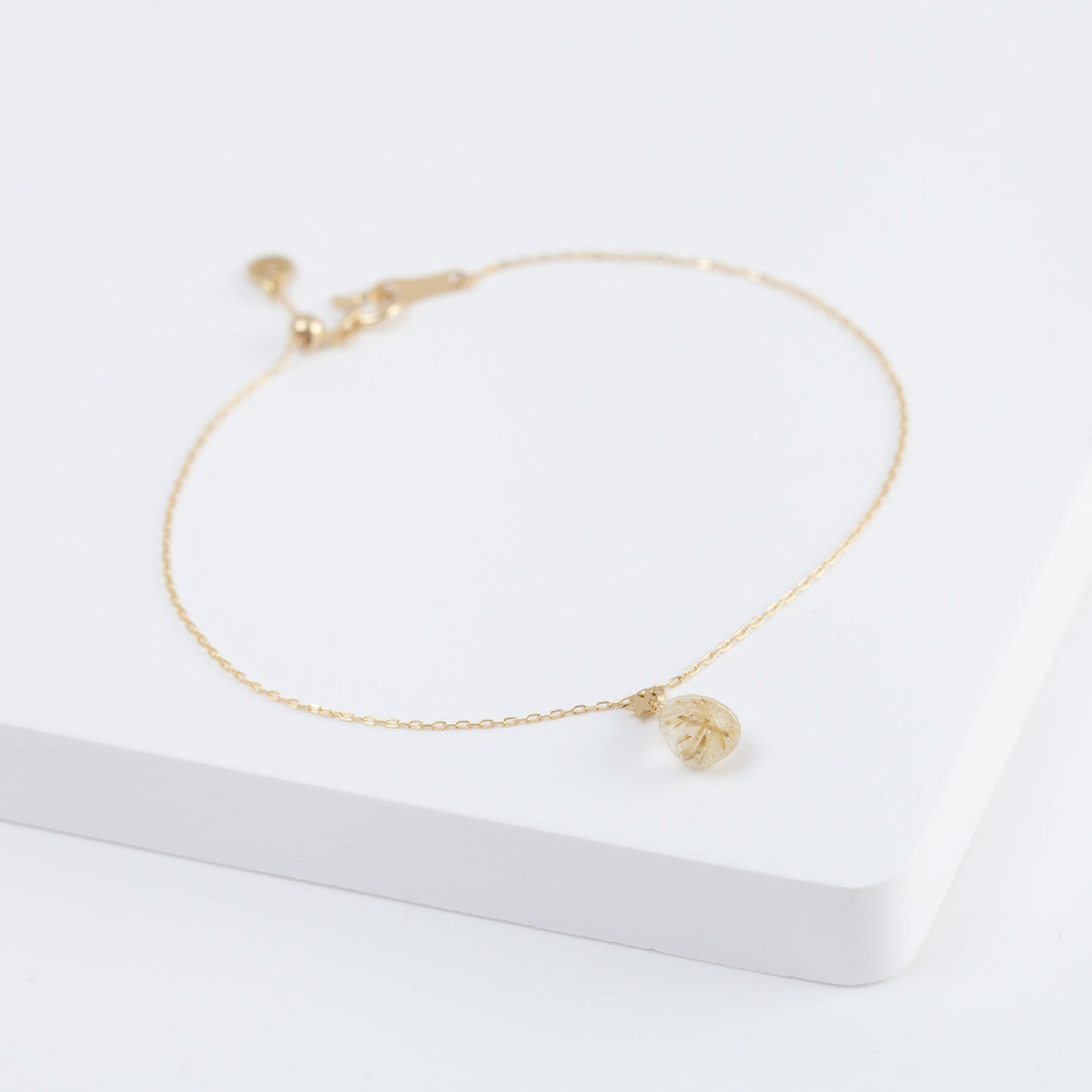 Smiley rutilated quartz briolette bracelet