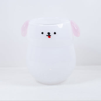 Pink Ears Dog Glass