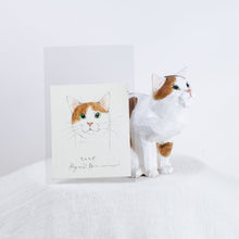 Load image into Gallery viewer, Ryoji Bannai - #2516 Orange and white sitting cat
