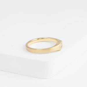 Radiant antique diamond signet ring
