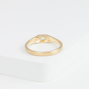 Radiant antique diamond signet ring