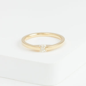 Unite yellow gold ring with old mine cut diamond
