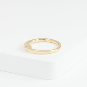 Unite yellow gold ring with old mine cut diamond