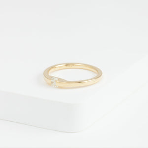 Unite yellow gold ring with old mine cut diamond