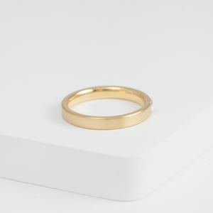 Half moon diamond yellow gold ring