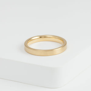 Half moon diamond yellow gold ring