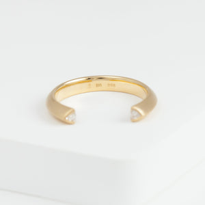 Trilliant twin diamond open ring
