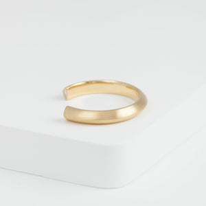 Trilliant twin diamond open ring