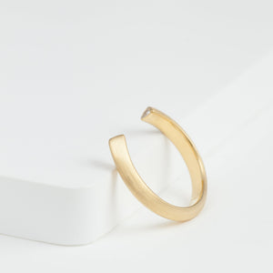 Trilliant twin diamond open ring