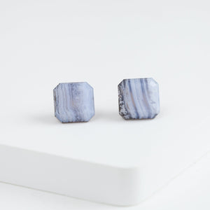 Doublet blue lace earrings