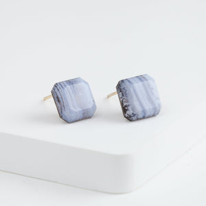 Doublet blue lace earrings