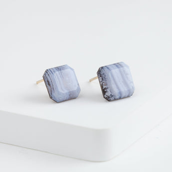 Doublet blue lace earrings