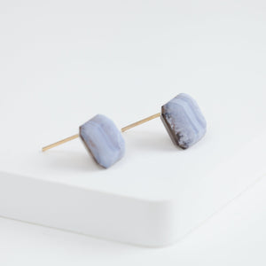 Doublet blue lace earrings
