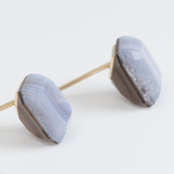 Doublet blue lace earrings