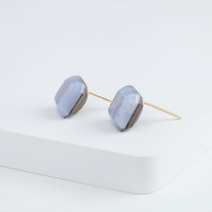 Doublet blue lace earrings