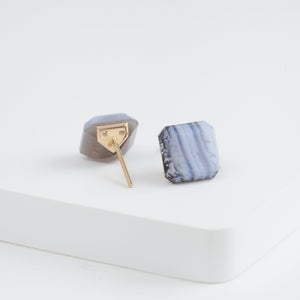 Doublet blue lace earrings