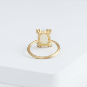 Spread Australian opal ring