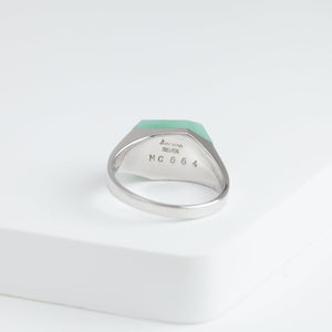 Mini rock crystal jade ring - silver