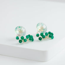 Load image into Gallery viewer, Fairy fuchsite in quartz and green agate earrings [Limited Edition]

