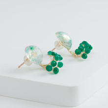 Load image into Gallery viewer, Fairy fuchsite in quartz and green agate earrings [Limited Edition]
