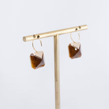 Load image into Gallery viewer, Doublet tiger&#39;s eye hook earrings
