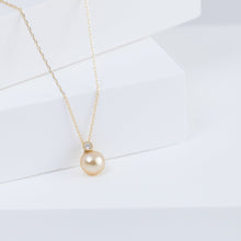 Load image into Gallery viewer, Baby gold pearl single pearl diamond necklace
