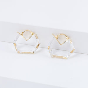 Hexagon flat earrings mini