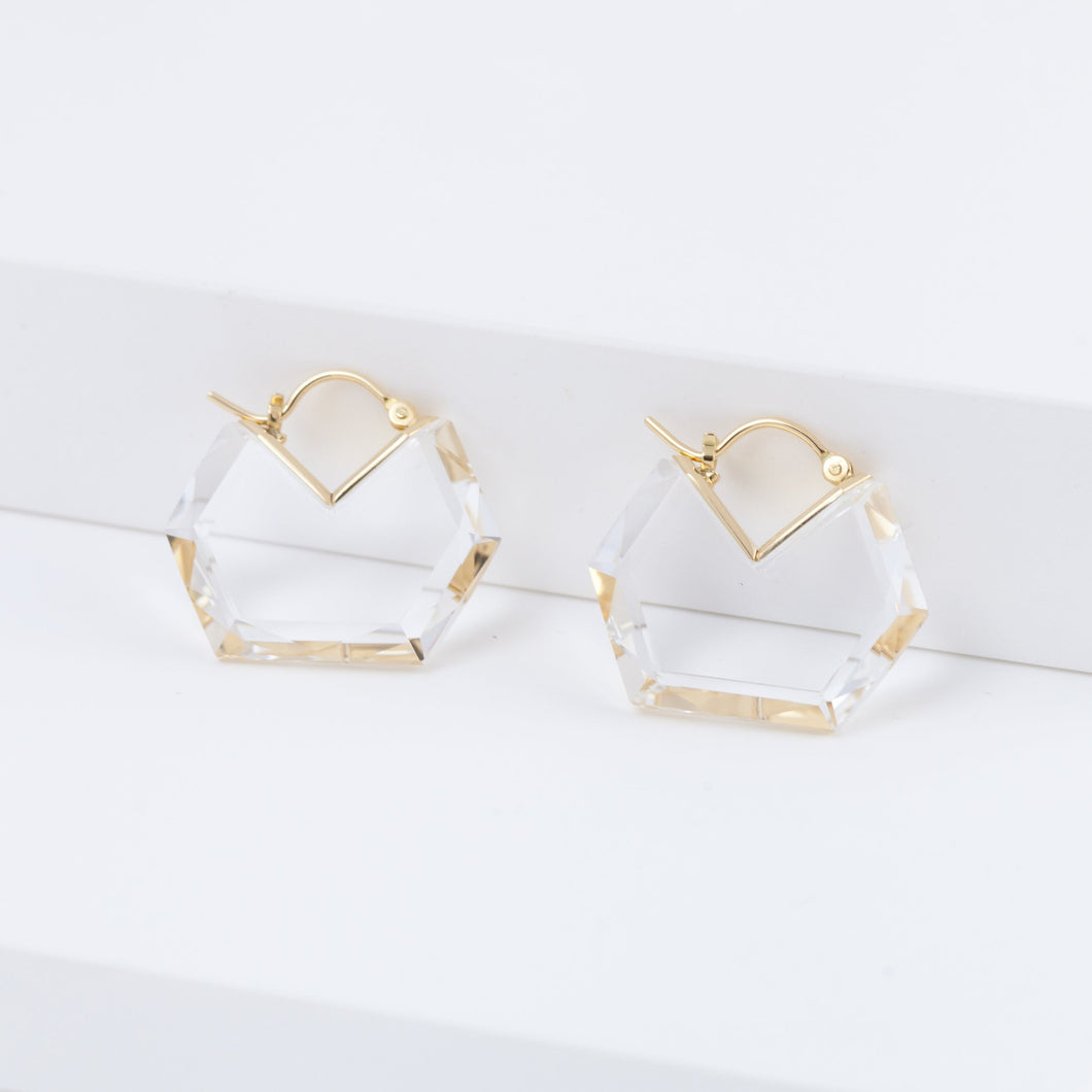 Hexagon flat earrings mini