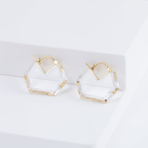 Hexagon flat earrings mini