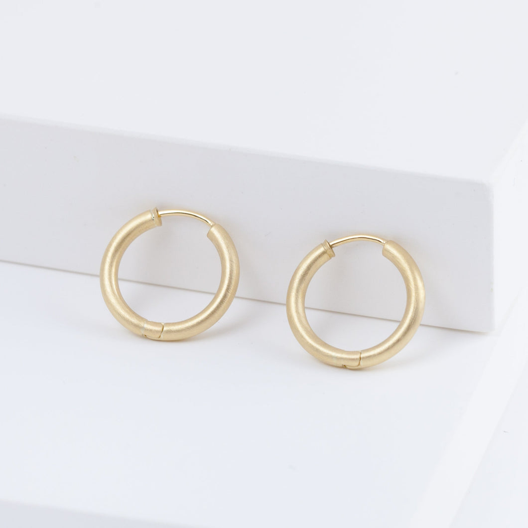 Large matte hoop earrings