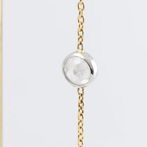 Mixed metal rose cut diamond threader earrings