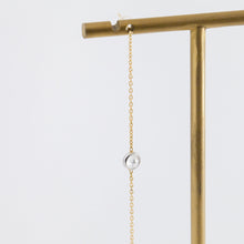 Load image into Gallery viewer, Mixed metal rose cut diamond threader earrings
