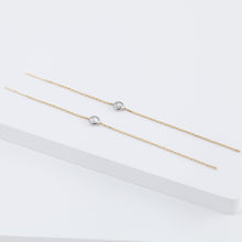 Load image into Gallery viewer, Mixed metal rose cut diamond threader earrings
