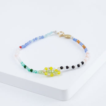 Lip smiley charm colorful gemstones beads bracelet
