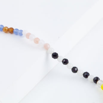 Lip smiley charm colorful gemstones beads bracelet
