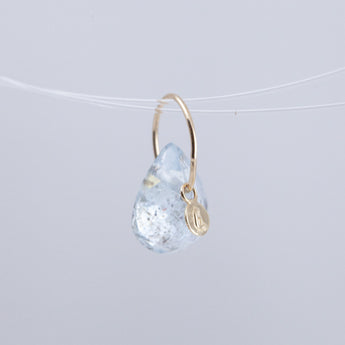 Aquamarine pear drop pendant