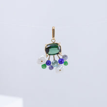 Load image into Gallery viewer, Fairy green tourmaline and mixed stone pendant
