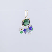 Load image into Gallery viewer, Fairy green tourmaline and mixed stone pendant
