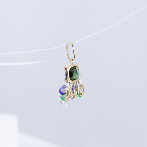 Fairy green tourmaline and mixed stone pendant