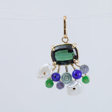 Load image into Gallery viewer, Fairy green tourmaline and mixed stone pendant
